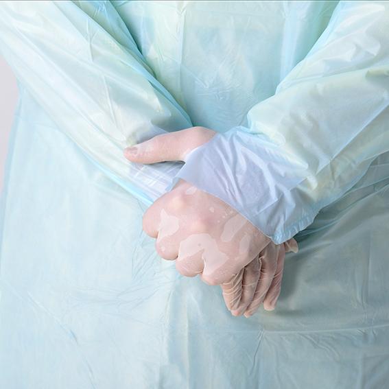 Langärmlige schützende Wegwerfkleiderantivirus-Infektion mit Daumen-Loch