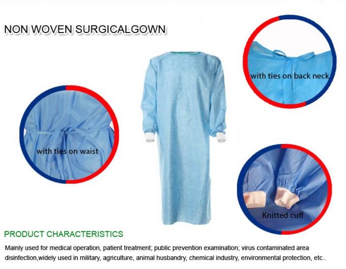 Nicht gesponnenes chirurgisches Wegwerfkleid für medizinische Operation/geduldige Behandlung