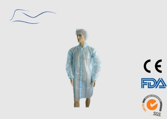 Wasserdichtes Wegwerflabor beschichtet hellblaue Farbe mit dem elastischen Handgelenk