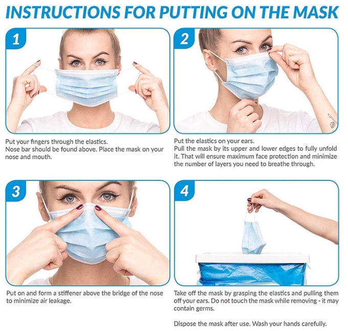 Biologisch abbaubare Wegwerfgesichtsmaske-Größe 17,5 x 9.5cm mit justierbarem Nasen-Draht